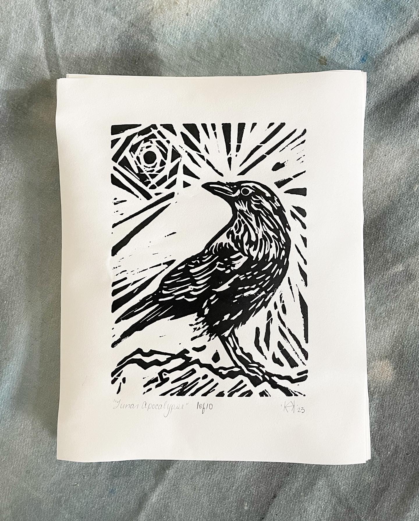 Lunar Apocalypse - Lino Prints