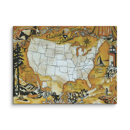 National Parks - 18x24 in. Canvas Print