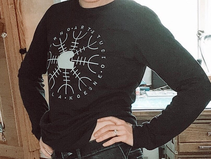 Long Sleeve Tee, Inferno Art Studio, Kayla Koeune Logo Support T