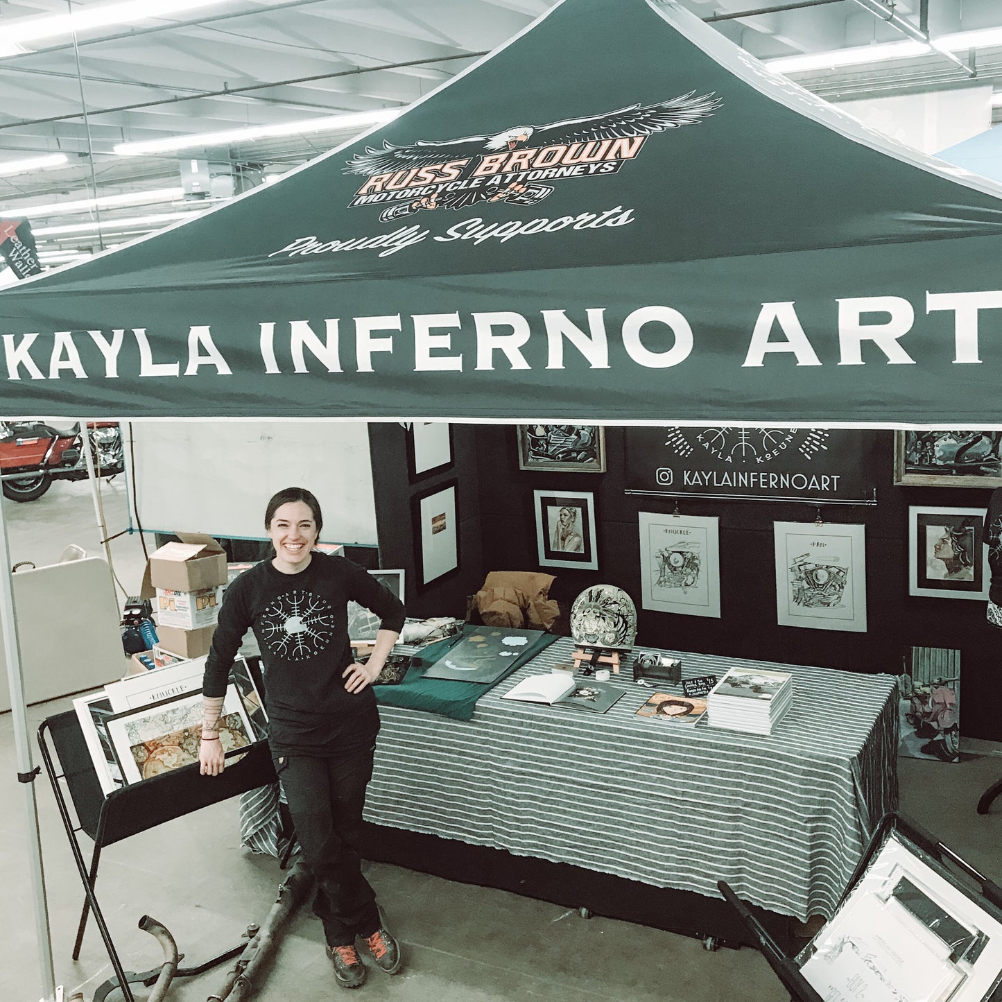 Long Sleeve Tee, Inferno Art Studio, Kayla Koeune Logo Support T