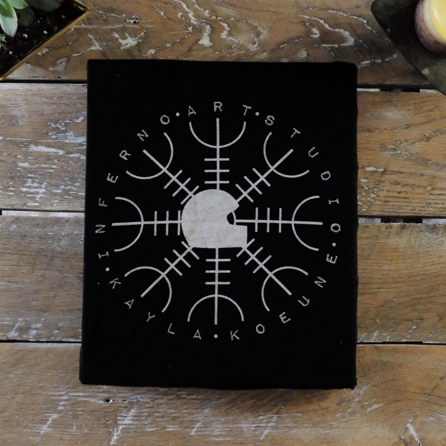 T Shirt Heather Black, Inferno Art Studio, Kayla Koeune Logo Support T