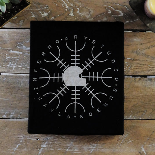 T Shirt Heather Black, Inferno Art Studio, Kayla Koeune Logo Support T